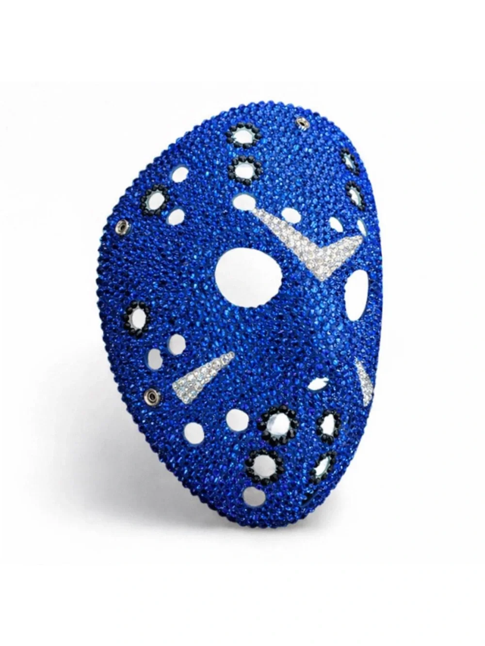 Jason Sapphire Blue & Crystal Diamond Bling Sparkly Hockey Mask Horror New